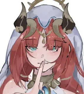 💧 Anime, Démon, Fille, Personnage, Cornes, Art, Fantaisie whatsapp sticker
