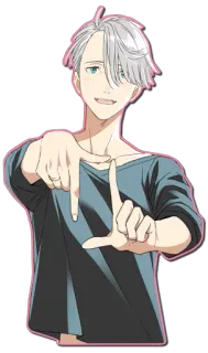 😃 Victor Nikiforov Yuri on Ice Anime, Patinaje artístico, Personaje, Fanart telegram sticker