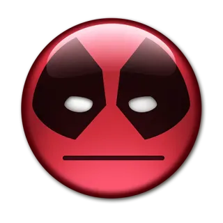 😐 Deadpool marvel, comic, superhero, mask, red, emoticon telegram sticker