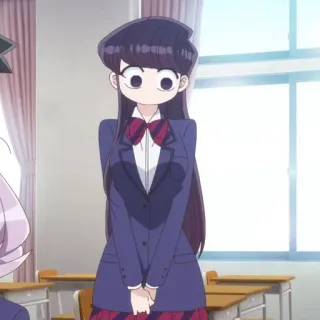 🍬 Komi Shouko Komi Can't Communicate Anime, Uniforme escolar, Komi não consegue se comunicar, Komi Shouko, Personagem, Estudante, Garota telegram sticker