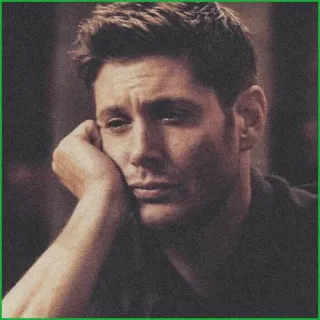 🐚 Dean Winchester Supernatural Dean Winchester, Supernatural, Jensen Ackles, TV show, character, sad telegram sticker
