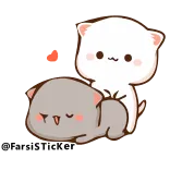 🤪 고양이, 복숭아, 귀여운, 사랑 whatsapp sticker