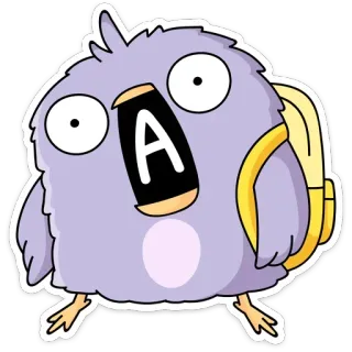 😲 A นก, การ์ตูน, สติกเกอร์, กระเป๋าเป้ telegram sticker