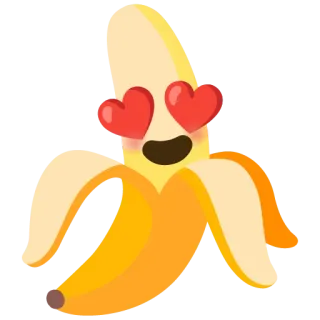 😍 กล้วย, อีโมจิ, ตาเป็นรูปหัวใจ, ความรัก, ผลไม้, น่ารัก telegram sticker