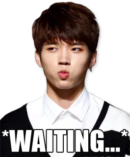 😑 WAITING... 기다림, 사람, 남자, 인물사진, 얼굴, kpop, 아이돌 telegram sticker