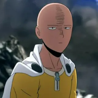 🪶 Saitama One-Punch Man Saitama, One-Punch Man, anime, eroe, calvo, serio whatsapp sticker