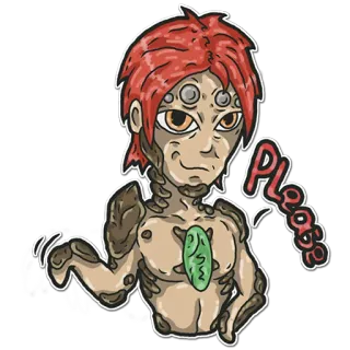 😏 PLEASE Cartone animato, Anime, Personaggio, Mostro, Creatura, Per favore whatsapp sticker