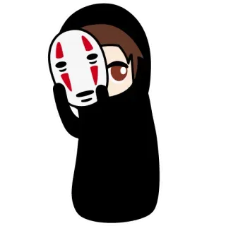 👀 No-Face Spirited Away ผีไร้หน้า, Spirited Away, อนิเมะ, หน้ากาก, การ์ตูน, ตัวละคร, Spirited Away telegram sticker