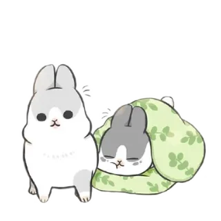 😉 rabbit, bunny, cute, animals, sleeping, kawaii telegram sticker