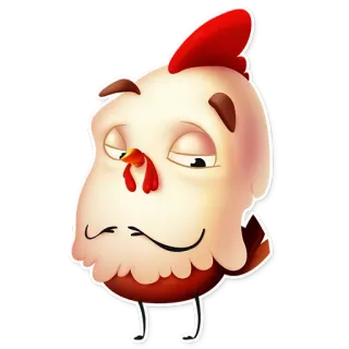 😒 pollo, cartone animato, animale, emoji, carino, personaggio telegram sticker