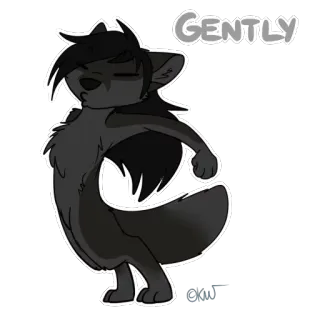 😝 GENTLY Furry, Desenho animado, Lobo, Fofo, Animal, Adesivo telegram sticker