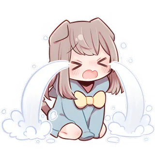 😭 动漫女孩, 哭, 伤心, 卡通, 可爱 whatsapp sticker