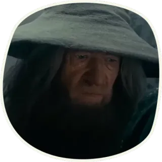😔 Gandalf The Lord of the Rings 마법사, 판타지, 마법, 중간계, 톨킨 telegram sticker