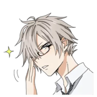 😎 anime, manga, character, glasses, boy, illustration telegram sticker