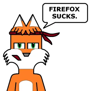 🐾 FIREFOX SUCKS. firefox, navegador, malo, negativo, internet, crítica whatsapp sticker