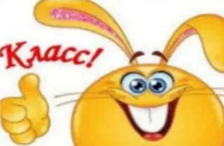 🌟 Класс! pouce levé, lapin, lapin, emoji, russe telegram sticker