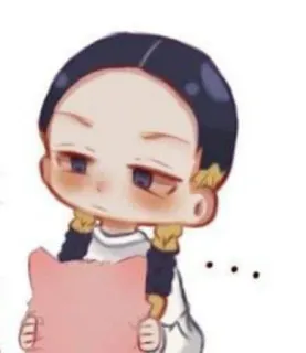 😑 Chibi, Dessin animé, Mignon, Personnage, Tresses blondes, Endormi, Animal rose telegram sticker