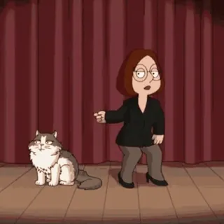 💃 Meg Griffin Family Guy cartone animato, animato, gatto, ragazza, imbranata telegram sticker