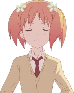 😒 garota anime, uniforme escolar, fofa, anime, garota telegram sticker