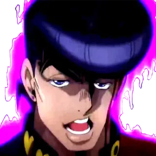 😎 Josuke Higashikata JoJo's Bizarre Adventure Anime, Jojo, Josuke Higashikata, Diamond is Unbreakable, Paars, Manga telegram sticker
