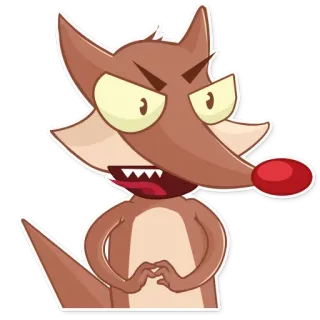 👺 cartone animato, volpe, animale, adesivo, divertente, illustrazione telegram sticker