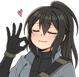 👌 аниме девушка, мило, сердце, ок, мир telegram sticker