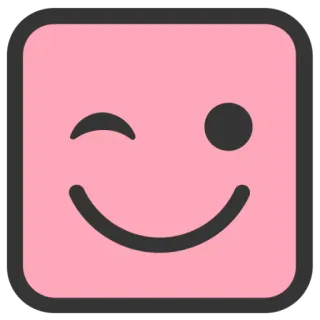 😉 Emoji, Sonrisa, Sonriente, Guiño, Rosa, Feliz telegram sticker