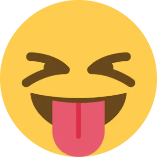 😝 emoji, face, tongue, smile, yellow telegram sticker