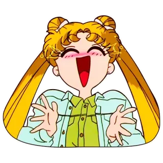 😂 Sailor Moon Anime, Cartone animato, Manga, Ragazza, Carino, Sorridendo whatsapp sticker