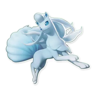⚔️ Alolan Ninetales Pokemon Goupix d'Alola, Pokémon, Type Glace, Type Fée, Mignon, Renard, Anime, Jeu Vidéo telegram sticker