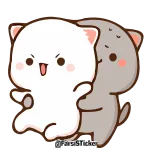 😡 kot, obraźliwy gest, środkowy palec, kreskówka, naklejka telegram sticker