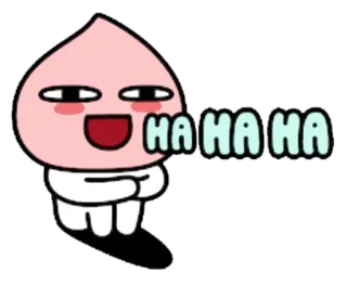 😏 HA HA HA Kakao, pêssego, rindo, engraçado telegram sticker