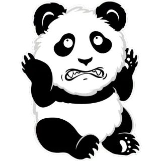😬 パンダ, 漫画, 動物, 怖い, 不安, かわいい telegram sticker