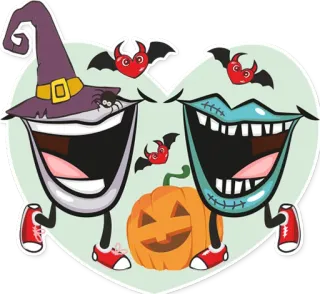 ❤ halloween, abóbora, bruxa, morcego, desenho animado, monstro, assustador, coração telegram sticker