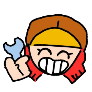 🔧 Мультфильм, Гаечный ключ, Инженер, Механик, Милый, Персонаж telegram sticker