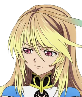 😞 anime, ragazza, bionda, personaggio, ritratto whatsapp sticker