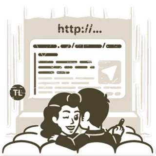 🔵 http://... pareja, cine, película, internet, telegram, pantalla telegram sticker