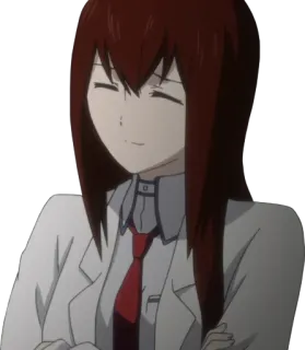 😊 Kurisu Makise Steins;Gate Anime, rote Haare, Wissenschaftler, arrogant, Laborkittel telegram sticker