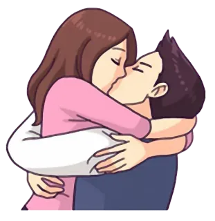 😘 couple, kiss, love, romance, affection, hug telegram sticker
