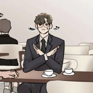 🧋 man, suit, gesture, no, cross, arms telegram sticker