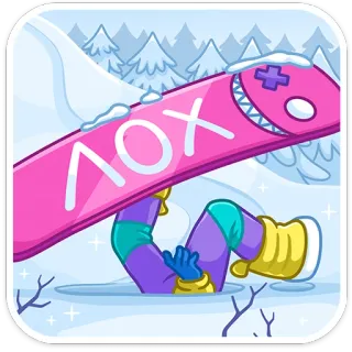 😅 ЛОХ Snowboard, Inverno, Neve, Cartoni animati, Loch telegram sticker