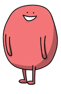 😀 kartun, karakter, blob, tersenyum, sederhana, ramah, merah muda whatsapp sticker