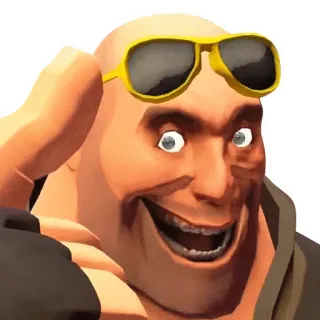 😏 Heavy Weapons Guy Team Fortress 2 Pesado, Team Fortress 2, TF2, Video game, Personagem, Óculos de sol telegram sticker
