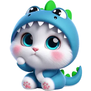 🤔 かわいい, 動物, 猫, 恐竜, カワイイ, ステッカー telegram sticker
