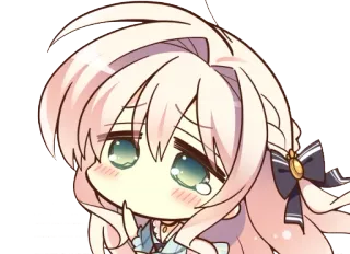 🤔 Chibi, Anime, Chica, Lindo, Triste telegram sticker