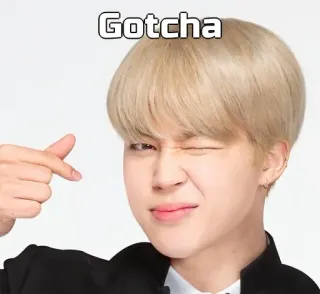 🙂 Gotcha kpop, occhiolino, carino, beccato, cantante whatsapp sticker