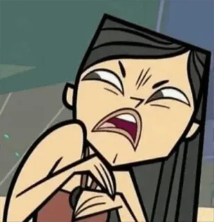 😒 Heather Total Drama мультфильм, персонаж, выражение лица, гримаса, Total Drama telegram sticker