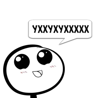 😼 YXXYXYXXXXXX 귀여운, 만화, 흰색, 얼굴, 말풍선, 눈, 캐릭터 telegram sticker