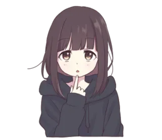 😶 Anime, Dziewczyna, Kreskówka, Postać, Słodkie, Ilustracja telegram sticker