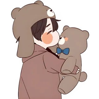 😘 bear, cute, child, hug, teddy bear telegram sticker
